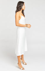 Verona Cowl Dress ~ Ivory Luxe Satin