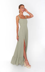 Clarissa Corset Dress ~ Moss Green Crisp