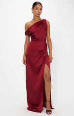 Jodie Dress ~ Cranberry Luxe Satin