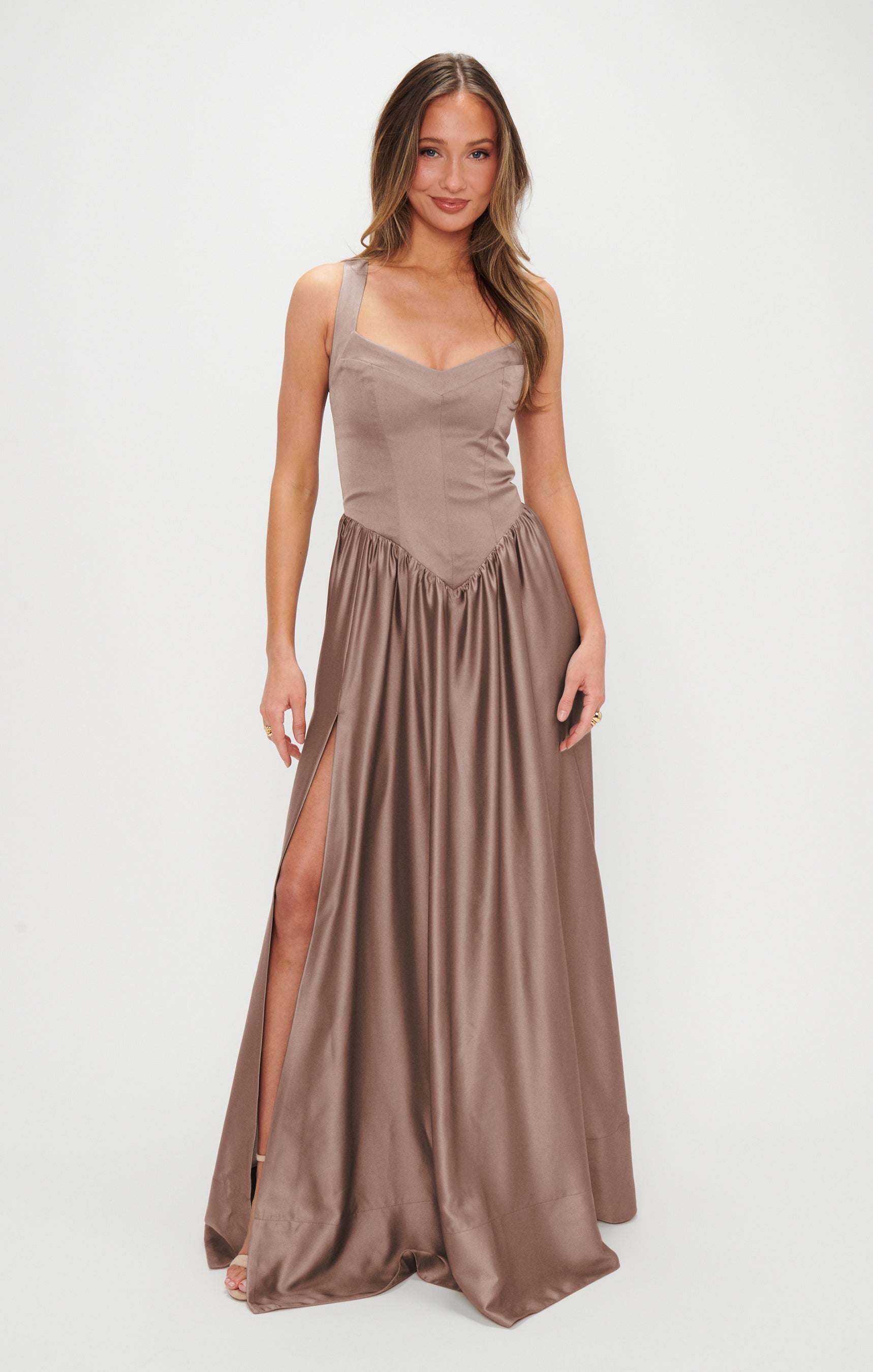 Abigail Maxi Dress ~ Dune Luxe Satin