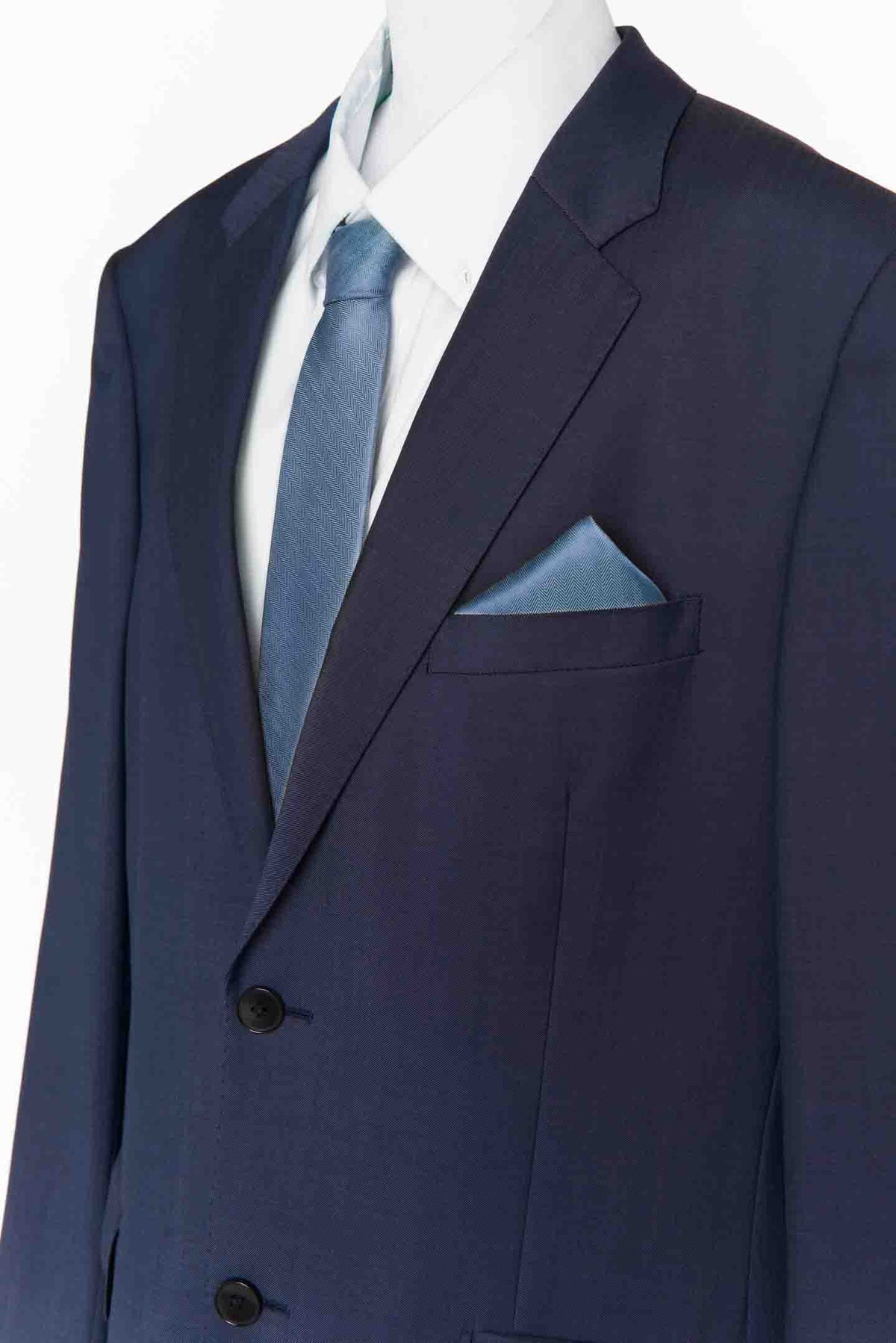 Sam Pocket Square ~ Slate Blue Solid