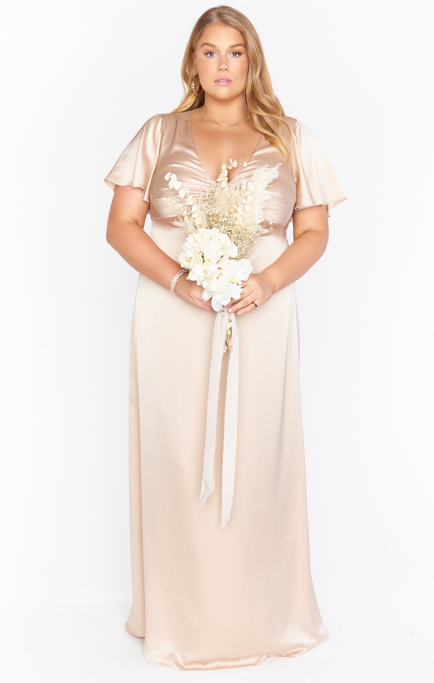 Rome Twist Gown ~ Champagne Luxe Satin