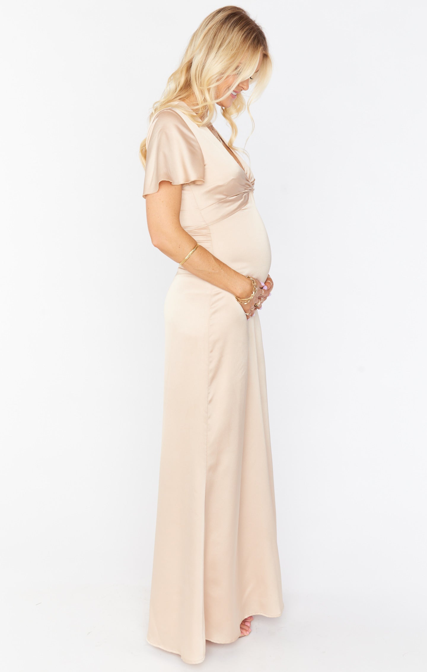 Rome Twist Gown ~ Champagne Luxe Satin