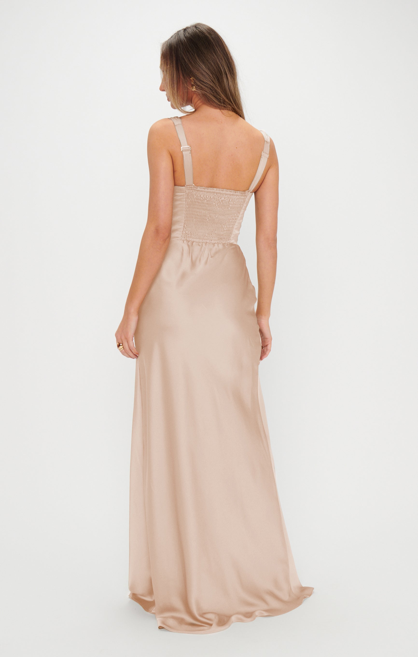 Lana Maxi Dress ~ Champagne Luxe Satin