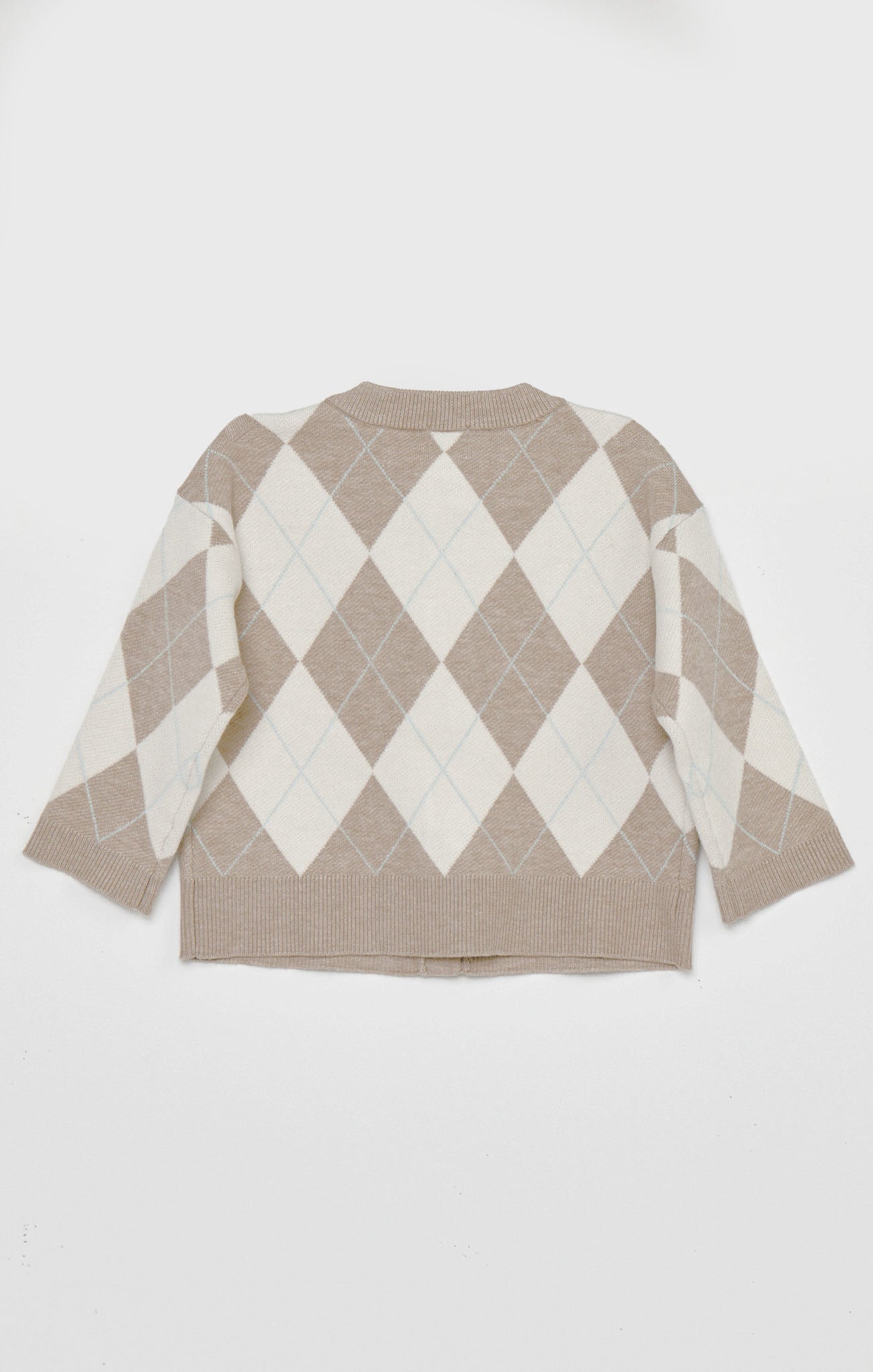 Little Cher Cardi ~ Neutral Argyle Knit