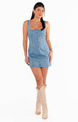 Steph Mini Dress ~ Gloomy Blue