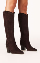 Billini Finley Cowboy Boot ~ Chocolate Suede