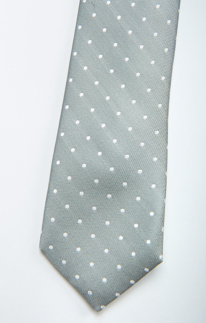 Nico Neck Tie ~ Silver Sage Dot