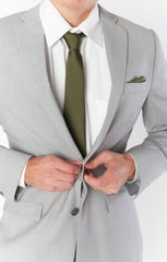 Sam Pocket Square ~ Rich Olive Solid